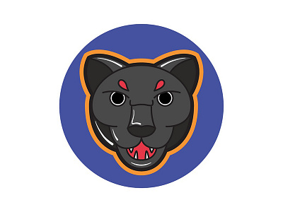 Panther cat design flat illustration vector