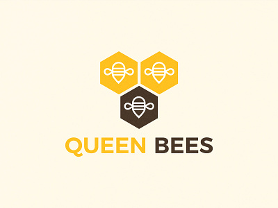 Queen Bees Logo bee branding design icon illustration logo vector