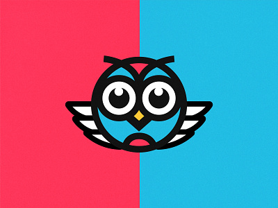 Owl animal character cute design flat icon logo owl owl logo simple vector
