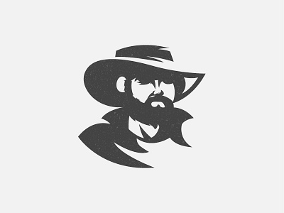 Cowboy Concept beard black character cowboy design icon illustration logo negative portrait vector western