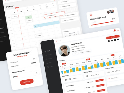 IS / CRM system for IT-studio Doubletapp calendar core crm crm portal crm software dashboad dashboard ui desktop app is it studio it studio planner profile projects reports request salary toggl ui ux
