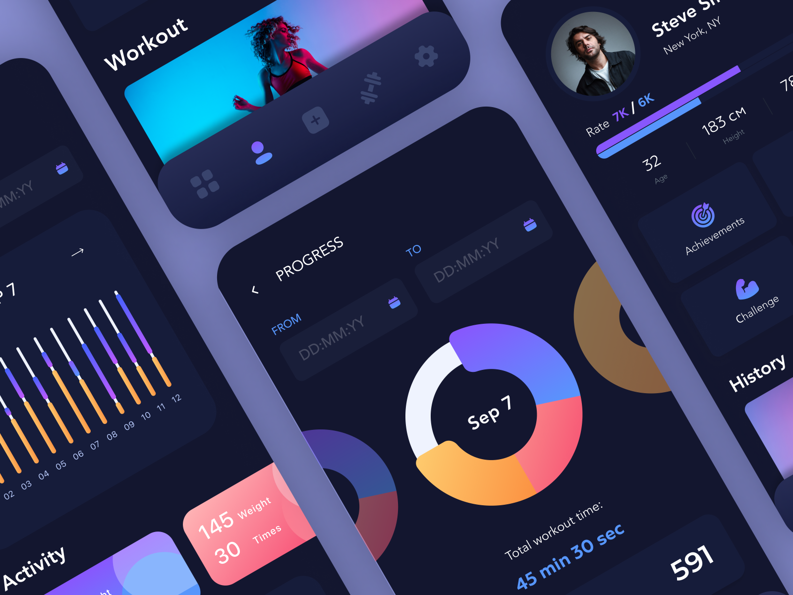 ILITY / FITNESS APP by Valerie K. for Doubletapp on Dribbble