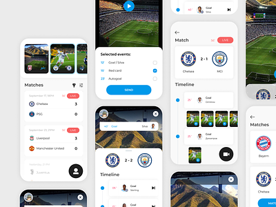 FOOTBALL GAME REVIEW APP app design football football app football game soccer sport timeline ui video