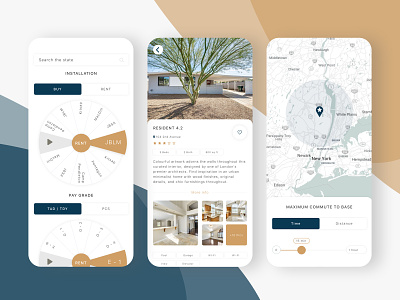 House rent application about page app booking buy buy house catalog color design flat graphic house info map military pallete rent rental rental app ui ux