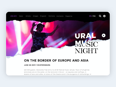 UMN festival / WEBSITE artists design festival festival app music music app purple ui ux web web design website