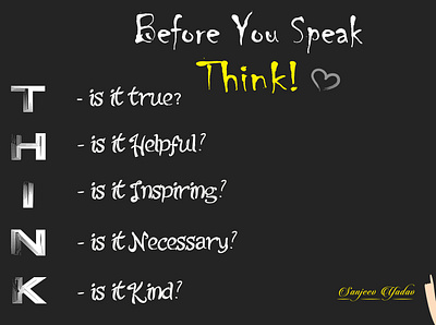 Before You Speak Think! dribble graphicdesign illustration thoughts