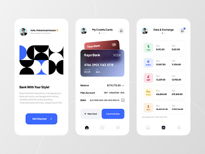 Kayo Bank - Banking Mobile App bank banking card crypto exchange finance iran minimal onboarding persian ui uidesign ux uxdesign wallet webdesign