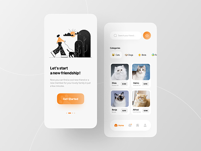 Pets Adoption App adopt appdesign application design illustration iran minimal persian pet petadopt petshop shop ui uidesign ux uxdesign