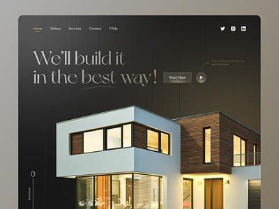 Architecture Landing Page arch architect architectural architecture building dark dark mode darkmode home house interior landing minimal real estate ui ux