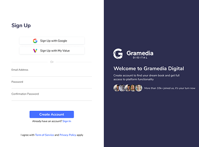 Sign Up Page Gramedia Digital dailyui uidesign uiux uxdesign webdesign