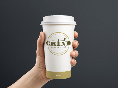 The Grind Coffee Shop Cup | #ThirtyLogos Day 2 coffee coffee cup coffee shop cup logo logo design seal thirtylogos