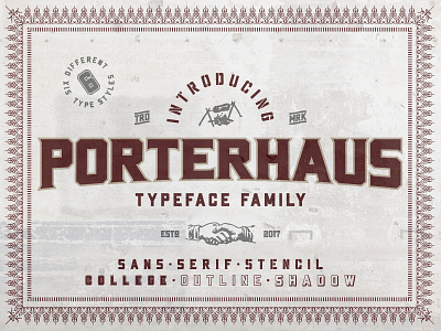 Porterhaus Typeface Family font fonts logo type typeface typography vintage