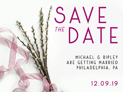 Sauvage Font Save The Date Sample