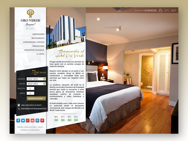 Redesign proposal for Hotel Oro Verde (2013) booking travel redesign hotel website landing page