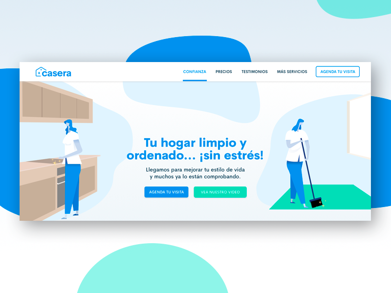 Casera - Landing Page hero illustration startup landing page