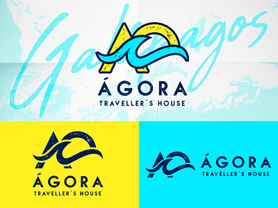 Agora logo beach branding color logo rough symbol travel vector wave