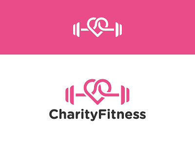 Charity Fitness Concept barbell charity fitness health heart knot link pink tie