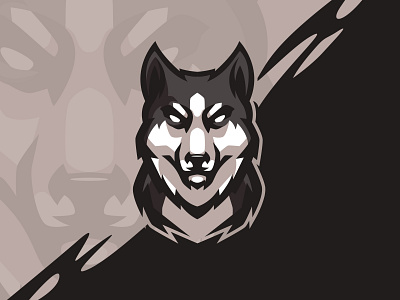 Husky dog esport gamer gaming husky logo wolf