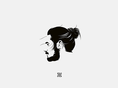 Barbershop ai artwork barber logo barbershop beard black white brandidentity branding design hairstyle illustraion illustration logo long hair tshirt vector