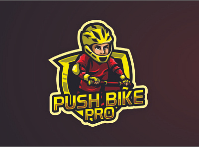 Push Bike Pro artwork bike biker brandidentity branding design esport esports logo mascot vector