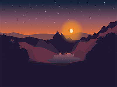 Sunset illustration illustrator