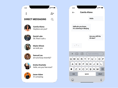 Direct Messaging app app design dailyui design direct iphone message ui ux