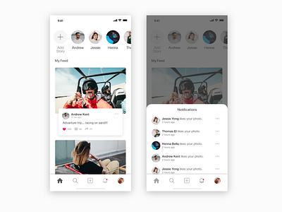 Photo Sharing App app appinterferance design ui uidesign ux web