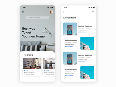 Apartment Finder App UI app appinterferance design flat typography ui uidesign ux web