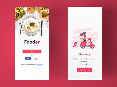 Fooder app appinterferance branding design flat icon illustration illustrator ios minimal mobile typography ui uidesign ux vector