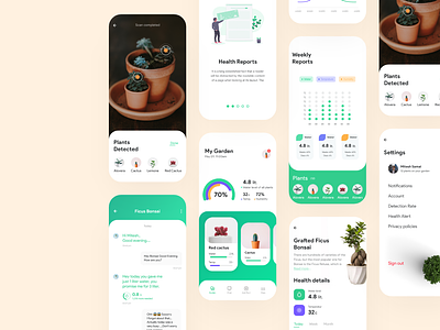 Plant Water Tracking App app appinterferance clean design flat ios minimal mobile typography ui uidesign ux vector