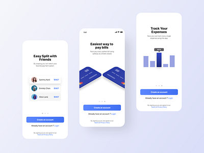 Bill Split App Walkthrough app appinterferance clean design flat illustration illustrator ios minimal mobile type typography ui uidesign ux vector