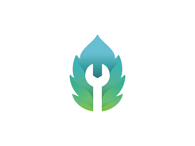 GREECHANIC brand business design fire green icon identity illustration leaf logo mechanic natural print relax service spa technology template vector web