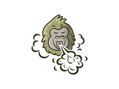 VAPKONG animal art branding business design gorilla icon identity illustration liquid logo print smoke symbol template vape vapor vector