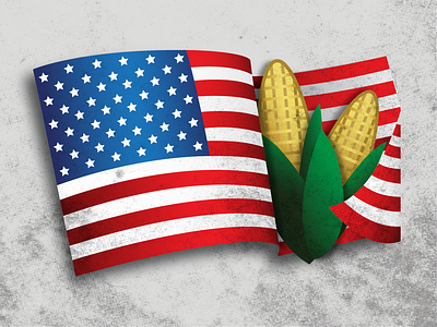 Flo-Rite Illustration america american blue corn farm farmer flag graphic design illustration red stars stripes texture white