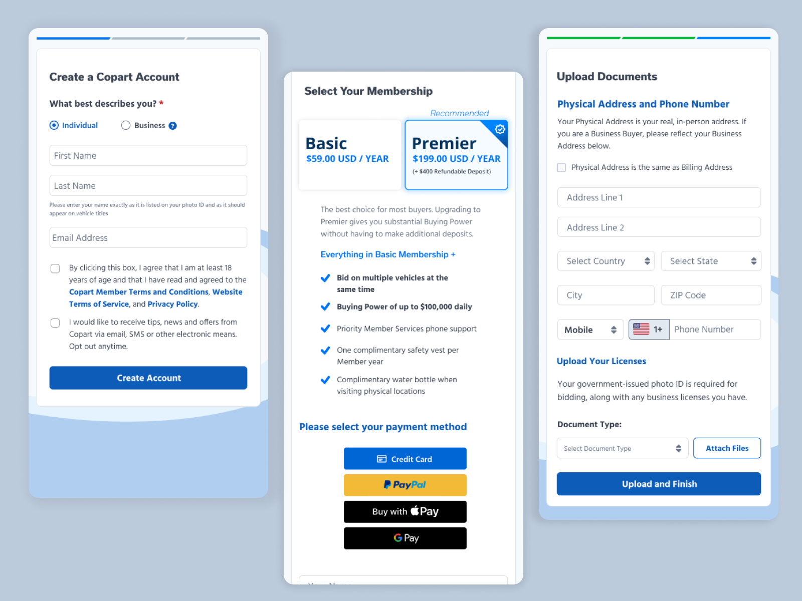 3 Step Mobile Registration by Holly Burleson on Dribbble