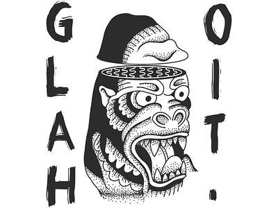Goliath Gorilla band artwork black and white flash gorilla illustration logo tattoo