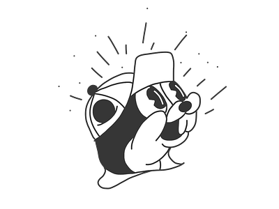 Buccee's! 1920s animal avatar black and white buccees cartoon character illustration logo rubber hose