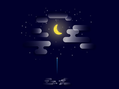 Banana Moon design illustration minimalism vector