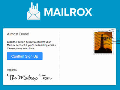 Confirm Email confirm email mail mailrox postage postmark stamp