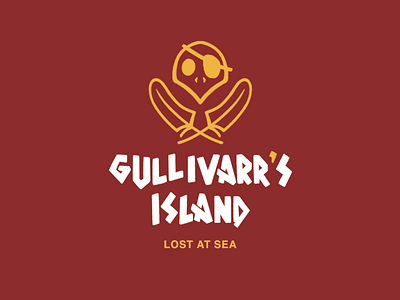 Gullivar's Island amusement park animal crossing brand branding concept identity logo pirate pirate island pirate logo typography