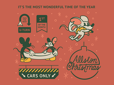 Allston Christmas Kit boston brighton christmas city rats cute design kit graphic kit massachusetts move in day moving day rat vector vector illustration