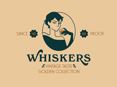Whiskers anniversary bourbon brand branding cats catwoman dc dc comics design distillery identity illustration logo selina selina kyle whiskers whiskey