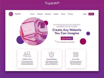 TripleWP Homepage Design brand branding design homepage identity logo logocore ui web design wordpress