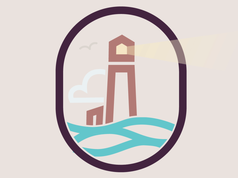 Lighthouse animation beach icon illustration lighthouse
