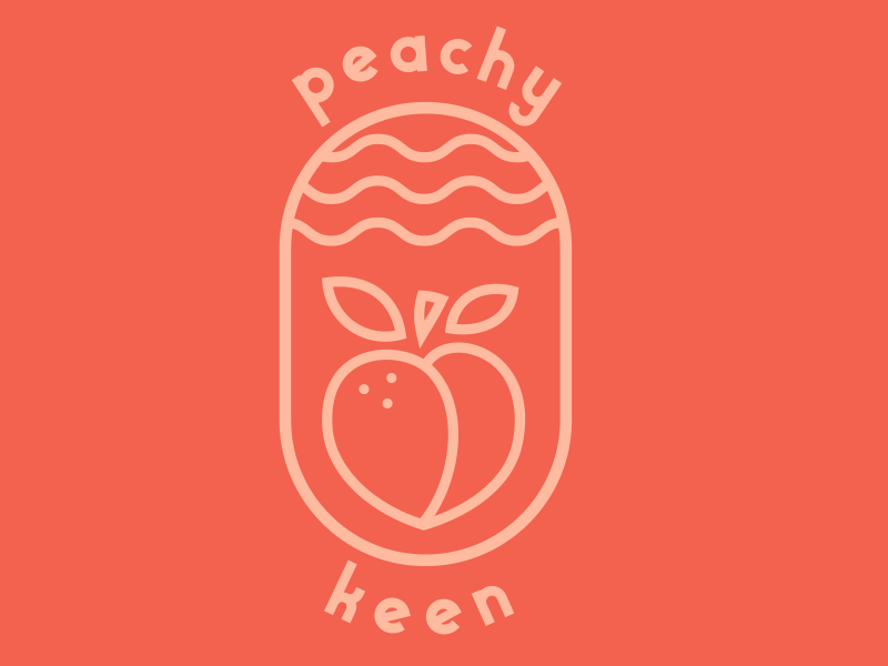 peachy keen fruit gif icon illustration outlines peach