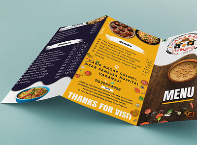 Trifold Menu Design 3d advert animation branding brochure design freelancer graphic design leaflet design logo menudesign ui