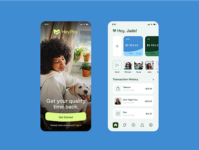 HeyPay Banking App app banking app digital wallet mobile mobile app mobile interface mobile ui money app ui user interface uxui wallet app