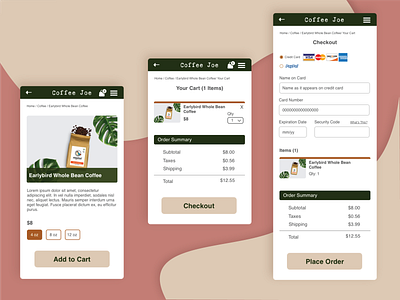 #002 Coffee Joe Checkout UI Design