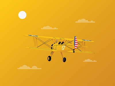 Stearman adobe adobe illustrator airplane aviation bi plane branding design drawing icon illustration stearman texture