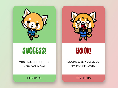 Daily UI #011 - Flash Message aggretsuko daily ui daily ui 011 design flash message